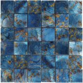 Blue Aluminum 2"x2" Mix Mosaic | Young Interiors Flooring Center