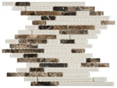 Brown Marble Beige Glass Baguette Interlocking Mosaic | Young Interiors Flooring Center