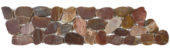 Brown Sliced Polished Pebble Interlocking Border | Young Interiors Flooring Center