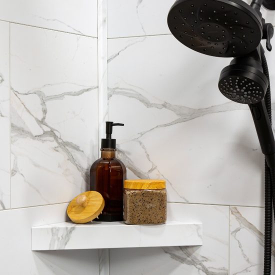 Carrara Marble Shower Shelf 14.56x7.12x2 | Young Interiors Flooring Center