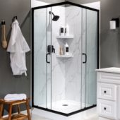 Carrara Marble Shower Wall Kit 36x36x78 | Young Interiors Flooring Center