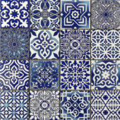 Ceramic Patchwork Diamond Blue Mosaic | Young Interiors Flooring Center