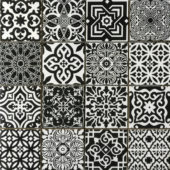 Ceramic Patchwork Square Black & White Mosaic | Young Interiors Flooring Center