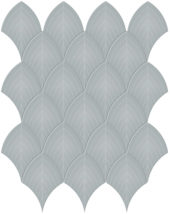 Cloud Blue Glossy Scallop Mosaic | Young Interiors Flooring Center