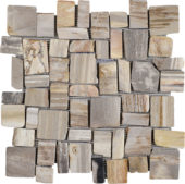 Cubic Fossil Wood Stone Mosaic | Young Interiors Flooring Center