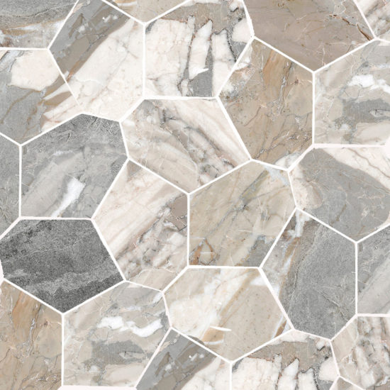 Dynasty Grey Polished/Matte 11X12 Eggs Mosaic | Young Interiors Flooring Center