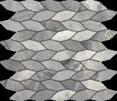 Elongated Hexagon Ice Grey "Leaves" Mosaic | Young Interiors Flooring Center