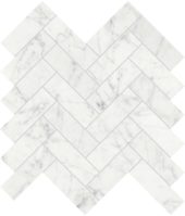 Eterna Bianco 1.25x4 Polished Herringbone Mosaic | Young Interiors Flooring Center