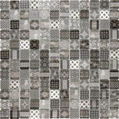 Glass Classic Décor Grey Black Glossy Mosaic | Young Interiors Flooring Center