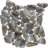 Glass Pebble Grey Beige Mix Marble Pattern Mix Mosaic | Young Interiors Flooring Center