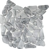 Glass Pebble Light Grey Marble Pattern Mix Mosaic 11.4"11.4" | Young Interiors Flooring Center