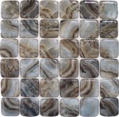 Glass Square Grey Beige Mix Marble Pattern Mix Mosaic | Young Interiors Flooring Center