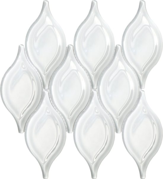 Glass "Tears" White Mosaic | Young Interiors Flooring Center