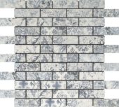 Grey Mix Pattern Deco Brick Matte Glazed Porcelain 1"x3" Mosaic | Young Interiors Flooring Center