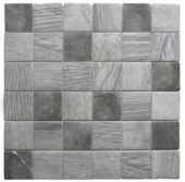 Grey Mix Recycled Glass Mix 2X2" Square Mosaic | Young Interiors Flooring Center