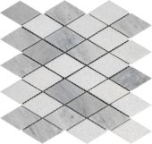 Grey White Multicolor Marble Diamond Honed 11.4"x11.3" | Young Interiors Flooring Center