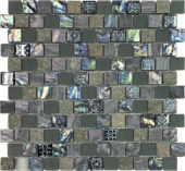 Grey/Green/Beige Mix Stone Glass 1"X1" Mosaic | Young Interiors Flooring Center