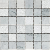 Grey/White Marble Sand Blasted Honed Mix Finish 2"x2" | Young Interiors Flooring Center