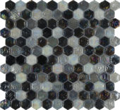 Hexagon Mix Grey Glass Interlocking Mosaic | Young Interiors Flooring Center