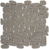 Light Grey Sliced Reconstituted Pebble Interlocking Mosaic | Young Interiors Flooring Center