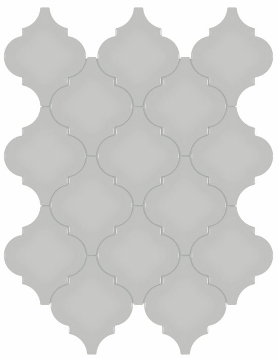 Loft Grey Glossy Arabesque Mosaic | Young Interiors Flooring Center