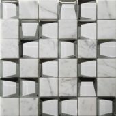 Marble & Glass 2"x2" White Mix Mosaic | Young Interiors Flooring Center