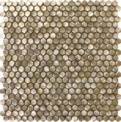 Medium Hexagon Gold Aluminum Mosaic | Young Interiors Flooring Center
