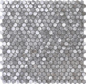Medium Hexagon Silver Aluminum Mosaic | Young Interiors Flooring Center