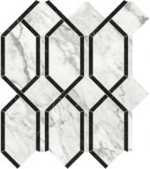 Milano Statuario Polished Modella Mosaic | Young Interiors Flooring Center