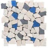 Mini Opus Beige Grey Marble Mix & Blue Glass | Young Interiors Flooring Center