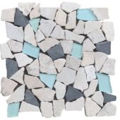 Mini Opus Beige Grey Marble Mix & Green Glass | Young Interiors Flooring Center