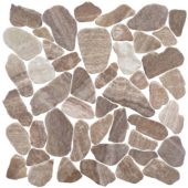 Mini Opus Matte Beige Brown Marble Stone Interlocking | Young Interiors Flooring Center