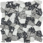 Mini Opus Terrazzo Marble White Grey Black Mix Mosaic | Young Interiors Flooring Center