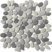 Mix Grey Reconstituted Pebble Interlocking Mosaic | Young Interiors Flooring Center