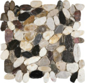 Mix Sliced Polished Pebble Interlocking Mosaic | Young Interiors Flooring Center