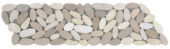 Mix White/Beige Sliced Matte Pebble Interlocking Border | Young Interiors Flooring Center