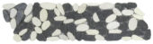 Mix White/Black Sliced Matte Pebble Interlocking Border | Young Interiors Flooring Center