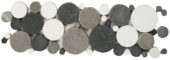Mix White/Black/Grey Reconstituted Round Interlocking Border | Young Interiors Flooring Center