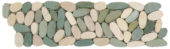 Mix White/Green Sliced Matte Pebble Interlocking Border | Young Interiors Flooring Center