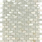 Mother Of Pearl Glass Marble White Mix Brick Mosaic | Young Interiors Flooring Center