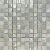 Mother Of Pearl Glass Marble White Mix Mosaic | Young Interiors Flooring Center