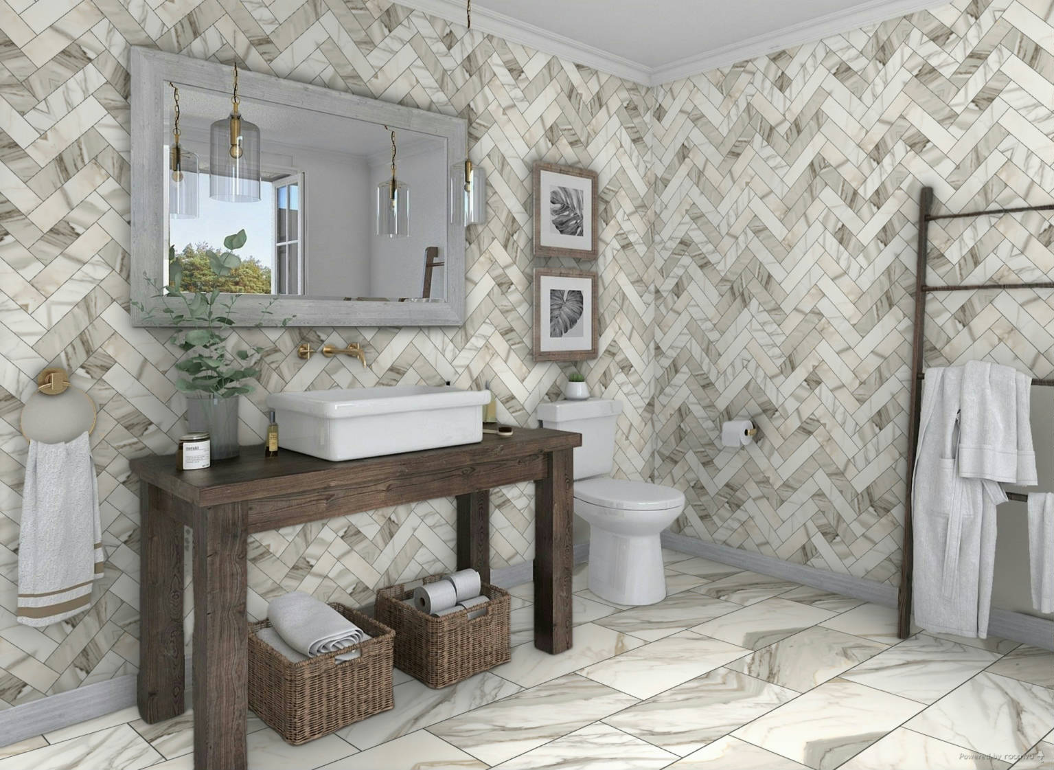 Mystique 12x24" and 3x13" Crushed Gold | Young Interiors Flooring Center