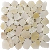 Onyx Light Beige Pebble Mosaic 12"x12" | Young Interiors Flooring Center