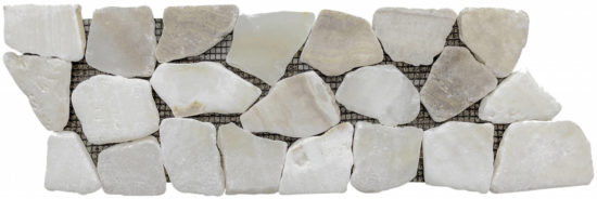 Onyx White Opus Mosaic Interlocking Border | Young Interiors Flooring Center