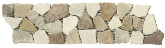 Onyx White/Red Opus Mosaic Interlocking Border | Young Interiors Flooring Center