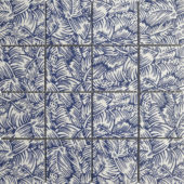Palmtree Glazed Ceramic 3"X3" Cobalt Blue & White Mosaic | Young Interiors Flooring Center