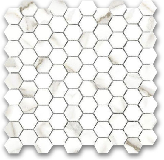 Polished 1" Adoration Hex Mosaic | Young Interiors Flooring Center