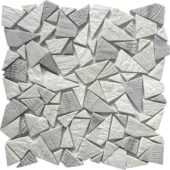 Reconstituted White Grey Mix Mini Opus Stone Mosaic | Young Interiors Flooring Center