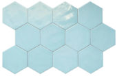 Ronda 5.5X6.3” Blue Hexagon | Young Interiors Flooring Center