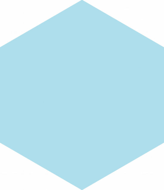 Ronda 5.5X6.3” Blue Hexagon | Young Interiors Flooring Center